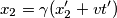 x_2 = \gamma(x_2^\prime+vt^\prime) x_2 = \gamma(x_2^\prime+vt^\prime)