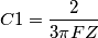 C1=\dfrac {2} {3\pi FZ} C1=\dfrac {2} {3\pi FZ}