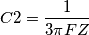 C2=\dfrac {1} {3\pi FZ} C2=\dfrac {1} {3\pi FZ}