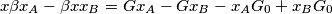 x \beta x_A- \beta x x_B=G x_A-G x_B-x_A G_0+x_B G_0 x \beta x_A- \beta x x_B=G x_A-G x_B-x_A G_0+x_B G_0