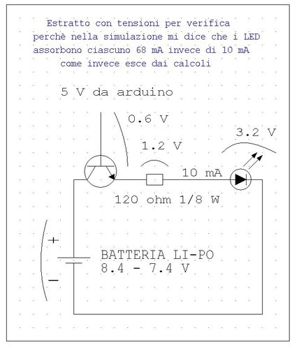 estratto caduta transistor e resistenza e 1 LED.JPG