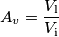 A_v = \frac{V_\text{l}}{V_\text{i}}