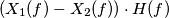 \left( X_1(f)-X_2(f)\right) \cdot H(f) \left( X_1(f)-X_2(f)\right) \cdot H(f)