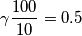 \gamma \frac{100}{10}=0.5 \gamma \frac{100}{10}=0.5