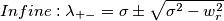 \\ \\ Infine: \\ \lambda_{+-} = \sigma \pm \sqrt{\sigma^2 - w_r^2}