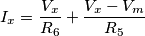 I_x=\frac{V_x}{R_6}+\frac{V_x-V_m}{R_5}