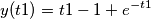 y(t1)=t1-1+e^{-t1}