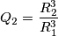 Q_{2} = \frac{R_{2}^{3}}{R_{1}^{3}}