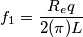 f_1=\frac{R_eq}{2(\pi)L}