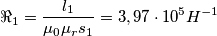 \Re_1=\frac{l_1}{\mu_0\mu_rs_1}=3,97\cdot 10^{5}H^{-1}