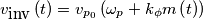 v_{\mbox{inv}}\left( t \right)=v_{p_{0}}\left( \omega _{p}+k_{\phi }m\left( t \right) \right)