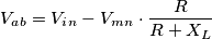 V_a_b= V_i_n - V_m_n\cdot\frac{R}{R+X_L}