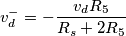 v_d ^{-} = - \frac{v_d R_5}{R_s+2R_5} v_d ^{-} = - \frac{v_d R_5}{R_s+2R_5}