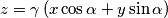 z=\gamma\left(x\cos\alpha+y\sin\alpha\right)