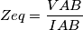 Zeq=\frac{VAB}{IAB} Zeq=\frac{VAB}{IAB}