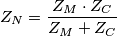 Z_N=\frac{Z_M \cdot Z_C}{Z_M+Z_C}