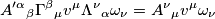 {A^{\prime \alpha}}_\beta {\Gamma^ \beta}_\mu v^\mu {\Lambda^\nu}_\alpha \omega_\nu = {A^\nu}_\mu v^\mu \omega_\nu {A^{\prime \alpha}}_\beta {\Gamma^ \beta}_\mu v^\mu {\Lambda^\nu}_\alpha \omega_\nu = {A^\nu}_\mu v^\mu \omega_\nu