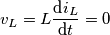 v_{L}=L\frac{\text{d}i_{L}}{\text{d}t}=0 v_{L}=L\frac{\text{d}i_{L}}{\text{d}t}=0