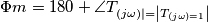 \Phi m=180+\angle T_{(j\omega) \mid =\left | T_{(j\omega)=1} \right |} \Phi m=180+\angle T_{(j\omega) \mid =\left | T_{(j\omega)=1} \right |}