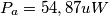 P_a=54,87 uW P_a=54,87 uW
