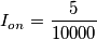 I_o_n=\frac{5}{10000}
