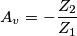 A_v=-\frac{Z_2}{Z_1}