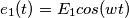 e_1(t) = E_1 cos (wt) e_1(t) = E_1 cos (wt)