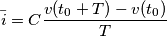 \bar{i} =C\frac{v(t_0+T)-v(t_0)}{T} \bar{i} =C\frac{v(t_0+T)-v(t_0)}{T}