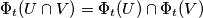 \Phi_t(U\cap V) = \Phi_t(U)\cap \Phi_t(V) \Phi_t(U\cap V) = \Phi_t(U)\cap \Phi_t(V)