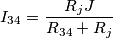 I_{34}=\frac{R_{j}J}{R_{34}+R_{j}}