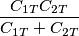 \frac{{{C_{1T}}{C_{2T}}}}{{{C_{1T}} + {C_{2T}}}}