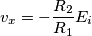 {{v}_{x}}=-\frac{{{R}_{2}}}{{{R}_{1}}}{{E}_{i}}
