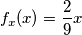 f_x (x) = \frac{2}{9}x