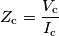 Z_\text{c} = \frac{V_\text{c}}{I_\text{c}} Z_\text{c} = \frac{V_\text{c}}{I_\text{c}}