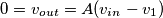 0=v_{out}=A(v_{in}-v_1)
