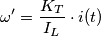 {\omega}'=\frac{K_{T}}{I_{L}}\cdot i(t)