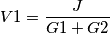 V1=\frac{J}{G1+G2}