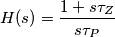 H(s)=\frac{1+s\tau _Z}{s\tau _P}