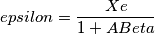 epsilon=\frac{Xe}{1+ABeta}