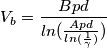 V_{b}=\frac{Bpd}{ln(\frac{Apd}{ln(\frac{1}{\gamma})})} V_{b}=\frac{Bpd}{ln(\frac{Apd}{ln(\frac{1}{\gamma})})}