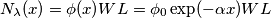 N_\lambda(x)= \phi (x) WL = \phi_0 \exp(-\alpha x) WL N_\lambda(x)= \phi (x) WL = \phi_0 \exp(-\alpha x) WL