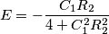 E=-\frac{C_1R_2}{4+C_1^2R_2^2}