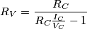 R_V=\frac{R_C}{R_C\frac{I_C}{V_C}-1}