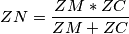 ZN=\frac{ZM*ZC}{ZM+ZC}