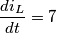 {di_L \over dt}=7 {di_L \over dt}=7