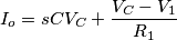 I_o=s C V_C+\frac{V_C-V_1}{R_1} I_o=s C V_C+\frac{V_C-V_1}{R_1}