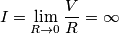 I=\lim_{R\rightarrow0} \frac{V}{R} = \infty I=\lim_{R\rightarrow0} \frac{V}{R} = \infty