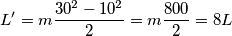 L'=m\frac{30^2-10^2}{2}=m\frac{800}{2}=8L