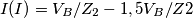 I(I)=V_B/Z_2-1,5V_B/Z2 I(I)=V_B/Z_2-1,5V_B/Z2