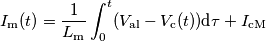 I_\text{m}(t)=\frac{1}{L_\text{m}}\int_0^t(V_\text{al}-V_\text{c}(t))\text{d}\tau+I_\text{cM}